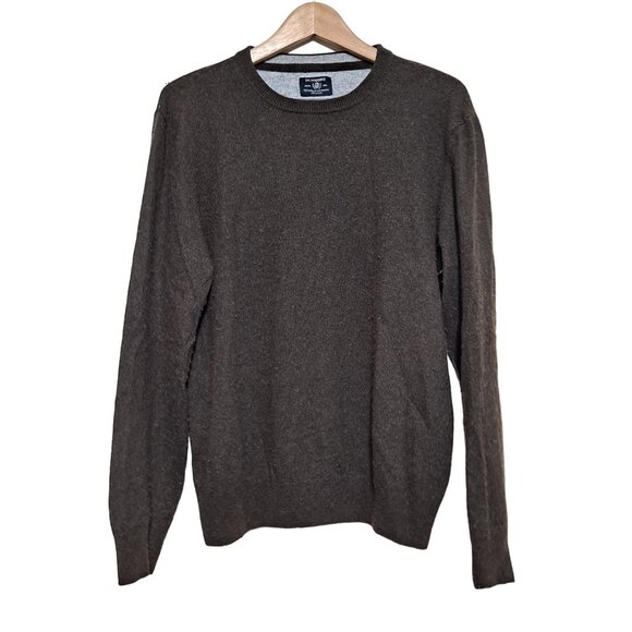 Dunmore Sweater Men Medium 50 Silk Cashmere Blend Brown Jumper Quiet Luxury Prep - Picture 1 of 9